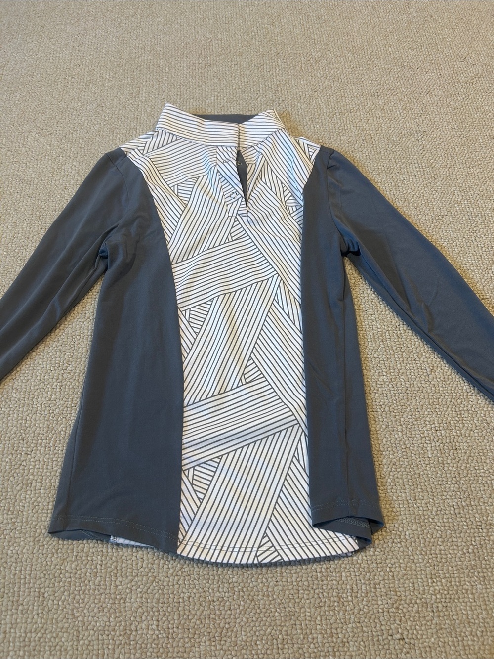 Elliena EQ Grey stripe show shirt